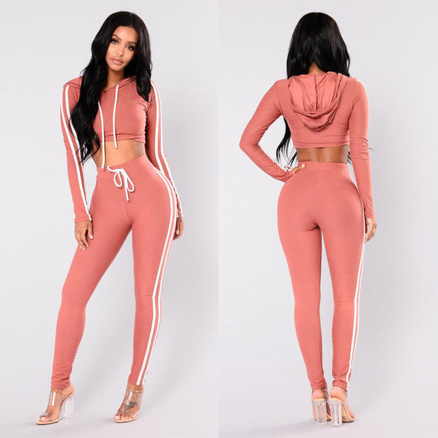 Fashion Women Ladies 2Pcs Tracksuit Pullover Hoodies