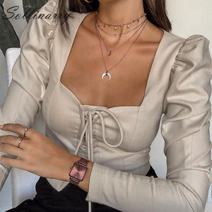 Sollinarry High Fashion Short Blouses Women 2019