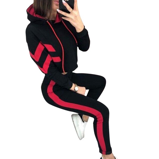 2 Piece Set Women Hoodies Tracksuit 2019 Autumn