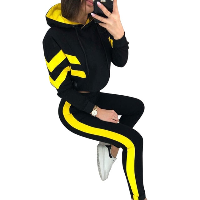 2 Piece Set Women Hoodies Tracksuit 2019 Autumn