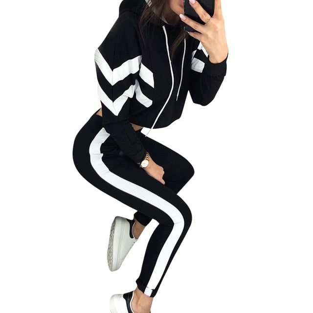 2 Piece Set Women Hoodies Tracksuit 2019 Autumn