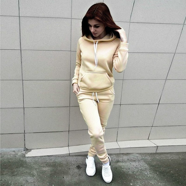 2019 Autumn Winter sweatshirt women set Hoodie Pants