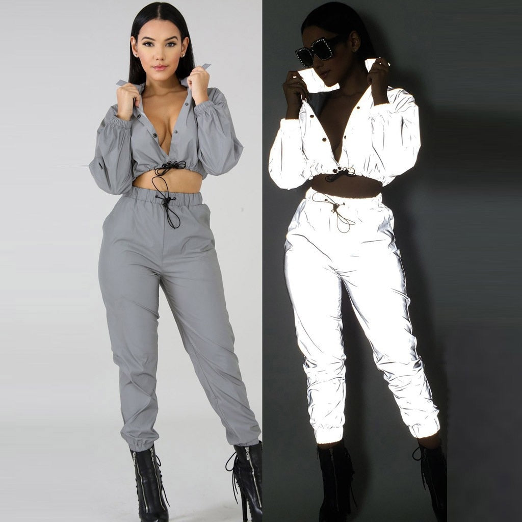 2019 Sexy Women Tracksuit Two Pieces Set Zip