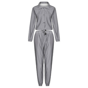 2019 Sexy Women Tracksuit Two Pieces Set Zip