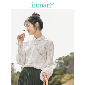 INMAN 2019 Autumn New Arrival Young Girl Embroidery