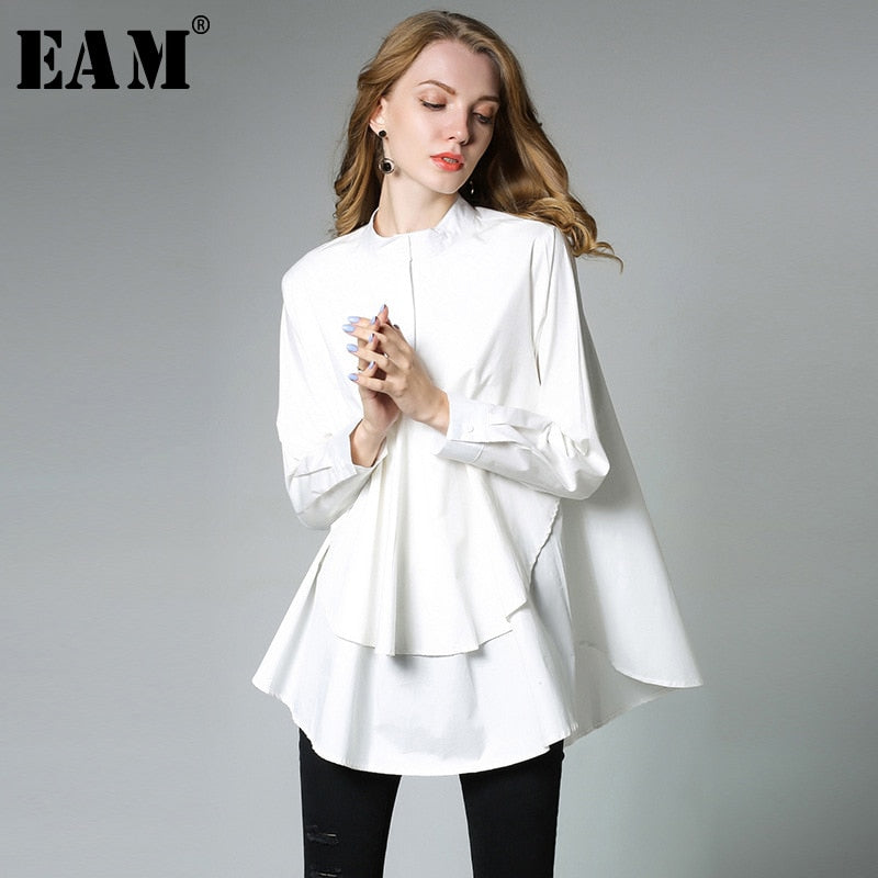 [EAM] 2019 New Spring Stand Collar Long Sleeve