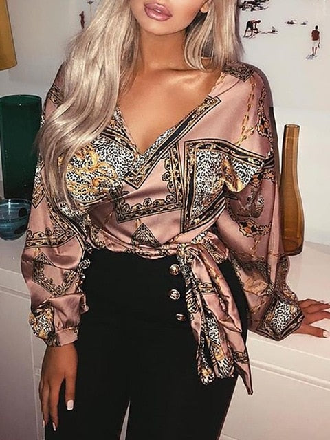 2019 Spring Fashion Women Elegant V-Neck