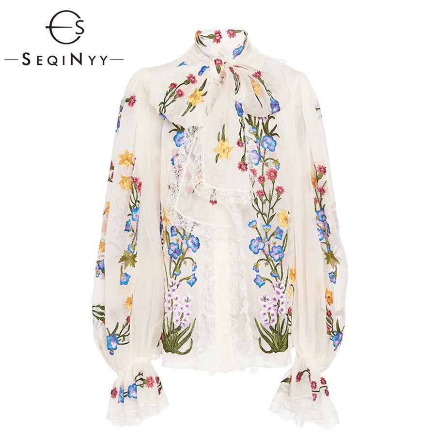 SEQINYY Chiffon Blouse 2019 Summer Spring New Fashion